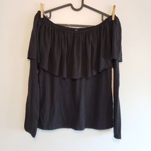 Design Lab Off The Shoulder Black Long Sleeve